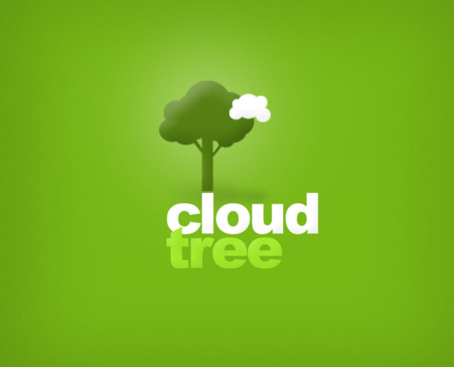 plant tree cloud free logo design