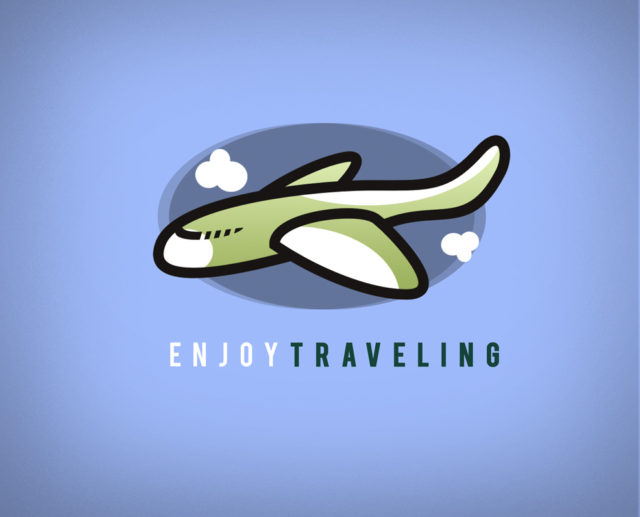 airplane travel free logo template