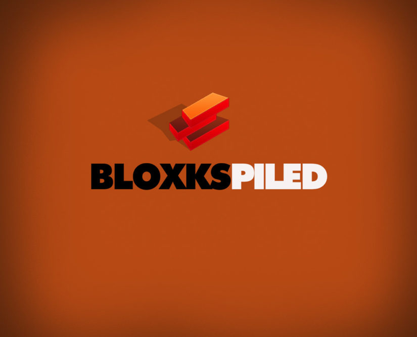 red blocks brics piled free logo