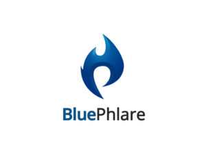 Free Flame logo template in blue