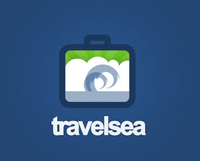 travel sea logo design psd and vector